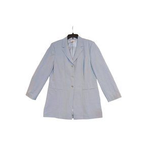 Nordstrom Womens Gray Blue Pockets Single Breasted Blazer Size 16